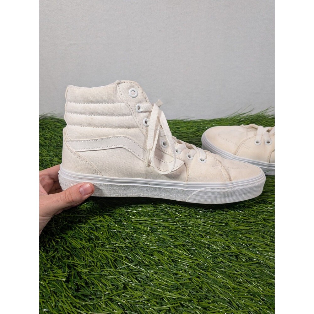 Vans Sk8-Hi Shoes Womens Size 9 White Skate High Top Sneakers Canvas Athletic - Picture 12 of 16